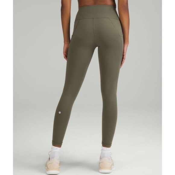 Lululemon Wunder Train High Rise Tights Pants w Pockets Leggings Army Green NWT - Picture 3 of 11